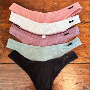 victoria’s secret PINK ribbed cotton thongs